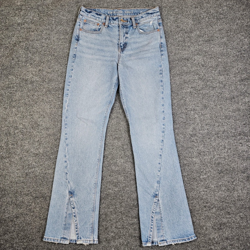 American Eagle 90s Bootcut Jeans Womens 4 Light Wash Mid Rise Stretch Blue Denim